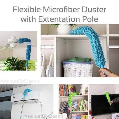 Flexible Microfiber Fan Duster with Telescopic Handle