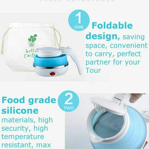 600ML Portable Collapsible Electric Travel Kettle