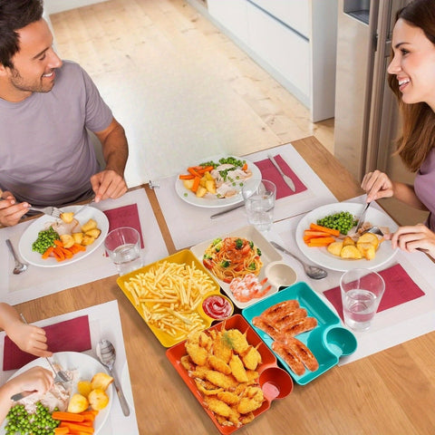 4-Piece Colorful Snack & Appetizer Platter with Dips