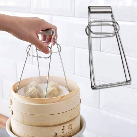Stainless Steel Hot Bowl Clip – Foldable Anti-Scald Lifter