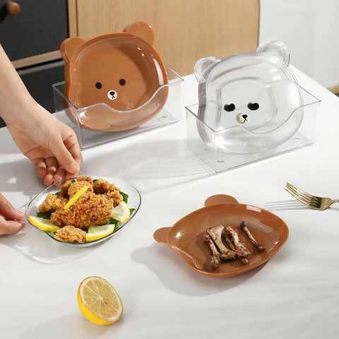 Bear Design 8 Plates With Stand