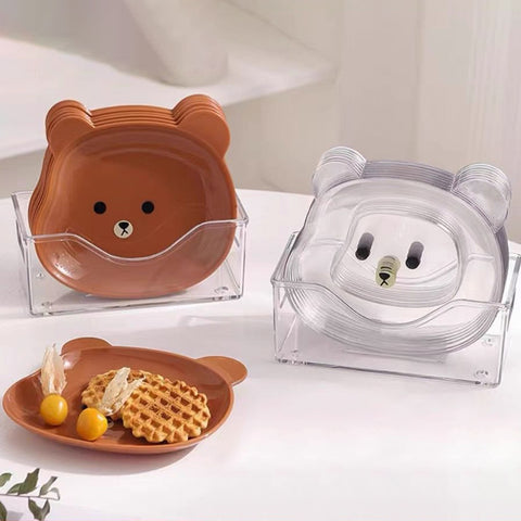 Bear Design 8 Plates With Stand