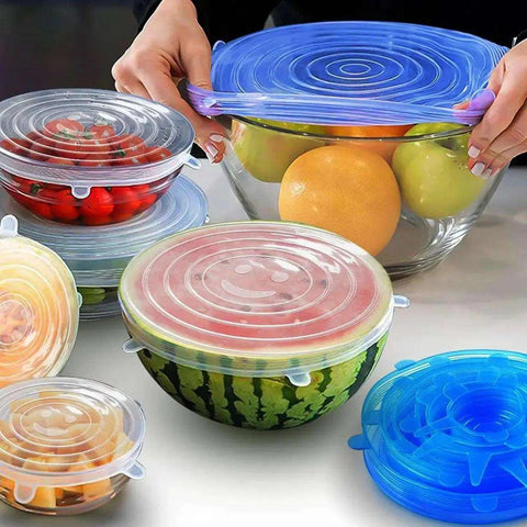 Silicone Stretch Lids – 6-Pack Reusable Multi-Size Bowl Covers