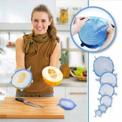 Silicone Stretch Lids – 6-Pack Reusable Multi-Size Bowl Covers