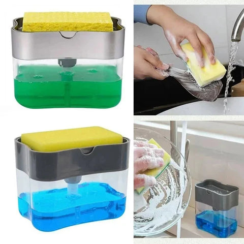 2-in-1 Kitchen Soap Dispenser With Sponge | Soap Pump Holder