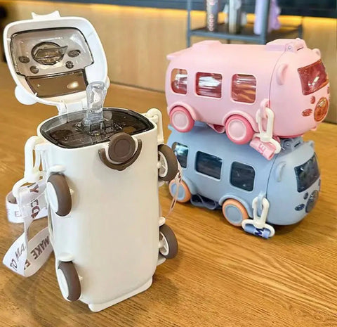 600ML Cute Bus Shape Kids Water Bottle – BPA Free