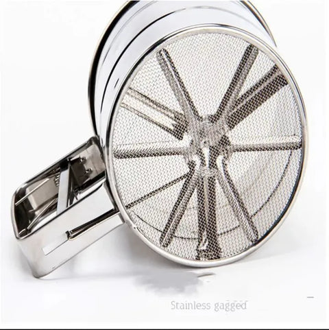 Stainless Steel Flour Sifter with Double Mesh