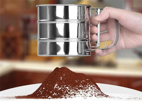 Stainless Steel Flour Sifter with Double Mesh